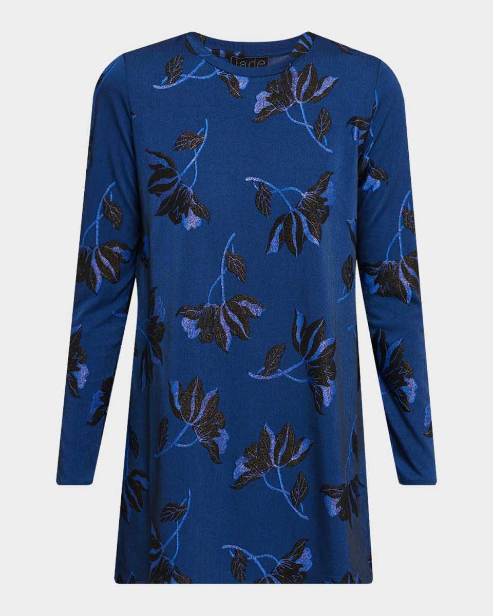 Jenna Crewneck Metallic Floral Tunic